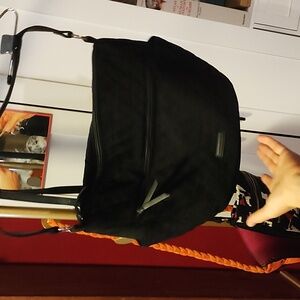 Vera Bradley Black Quilted Velvet Hobo. Goth. Victorian Modern